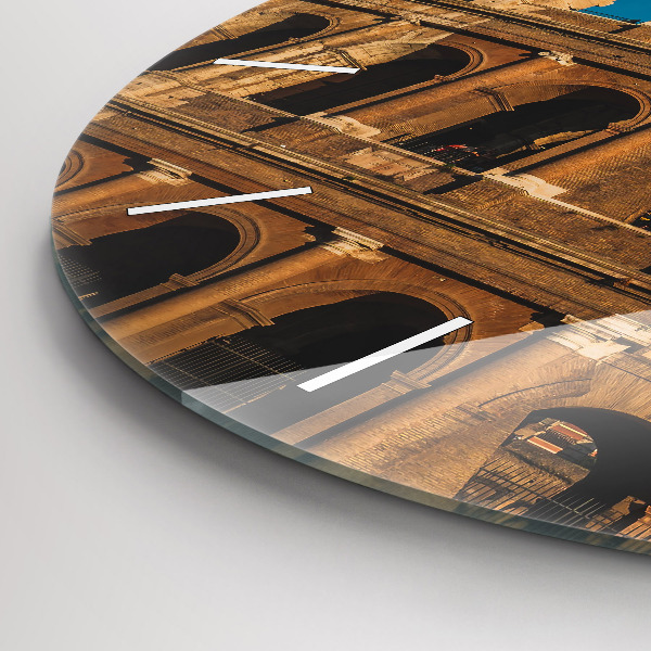 Ceas rotund de perete din sticlă Colosseumul din Italia