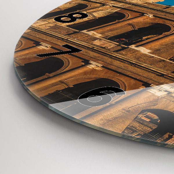 Ceas rotund de perete din sticlă Colosseumul din Italia