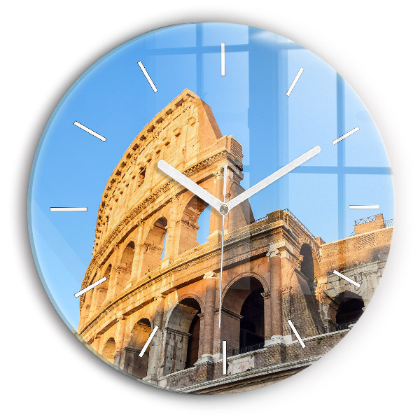 Ceas rotund de perete din sticlă Colosseumul din Roma