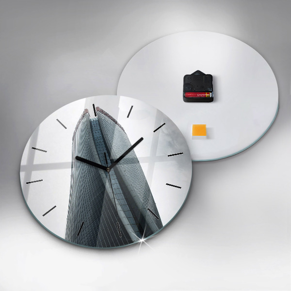 Ceas rotund de perete din sticlă Zgârie-nori din Milano