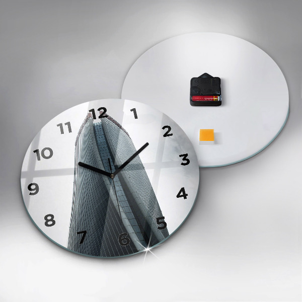 Ceas rotund de perete din sticlă Zgârie-nori din Milano