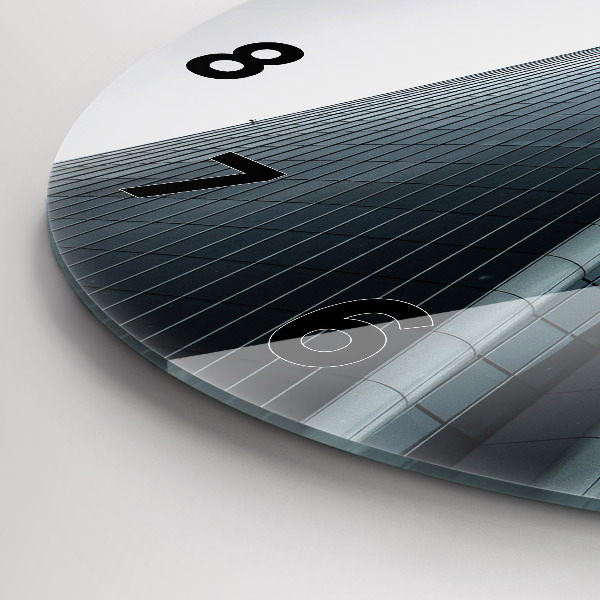 Ceas rotund de perete din sticlă Zgârie-nori din Milano