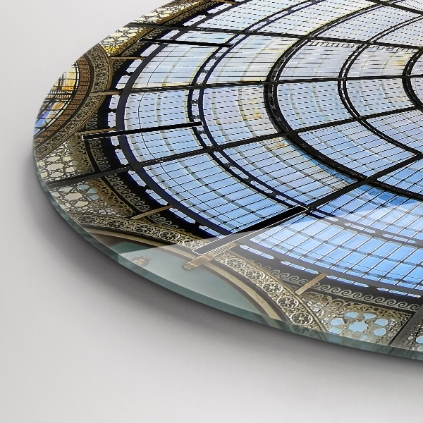 Ceas rotund de perete din sticlă Mall din Milano