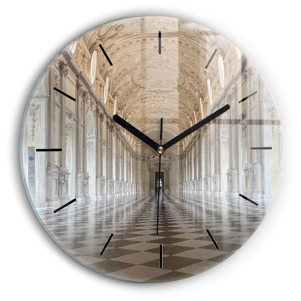 Ceas rotund de perete din sticlă Muzeul La Veneria Reale