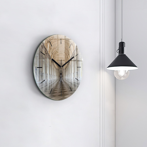 Ceas rotund de perete din sticlă Muzeul La Veneria Reale