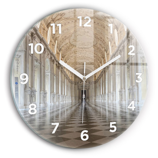 Ceas rotund de perete din sticlă Muzeul La Veneria Reale