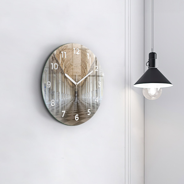 Ceas rotund de perete din sticlă Muzeul La Veneria Reale