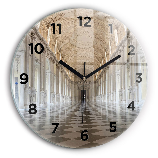 Ceas rotund de perete din sticlă Muzeul La Veneria Reale