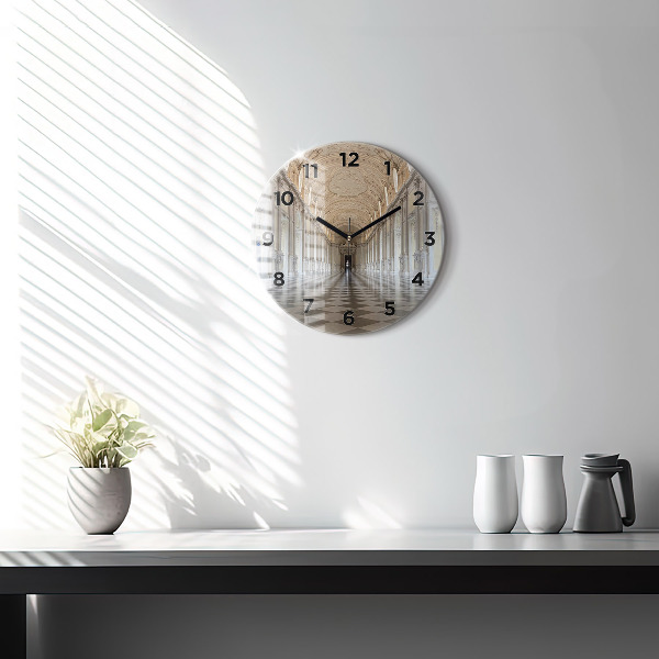 Ceas rotund de perete din sticlă Muzeul La Veneria Reale