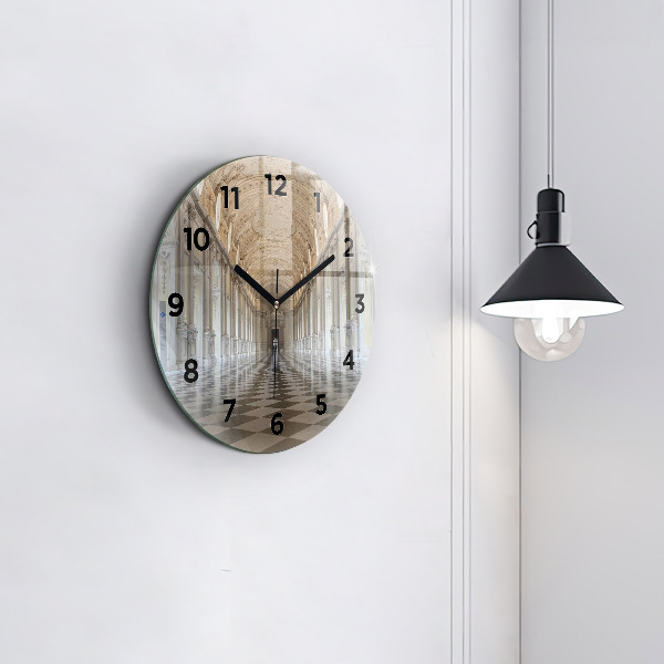 Ceas rotund de perete din sticlă Muzeul La Veneria Reale