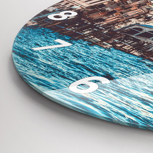 Ceas rotund de perete din sticlă Podul Rialto din Veneția