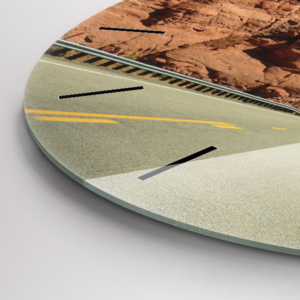Ceas rotund de perete din sticlă Route 66 în SUA