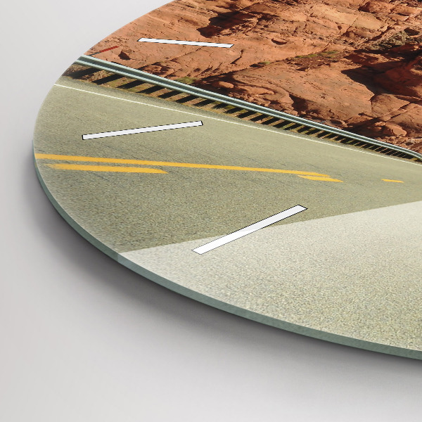 Ceas rotund de perete din sticlă Route 66 în SUA