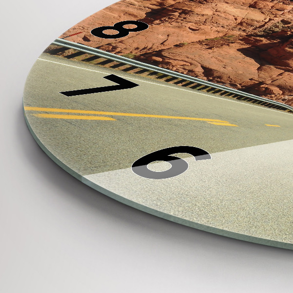 Ceas rotund de perete din sticlă Route 66 în SUA