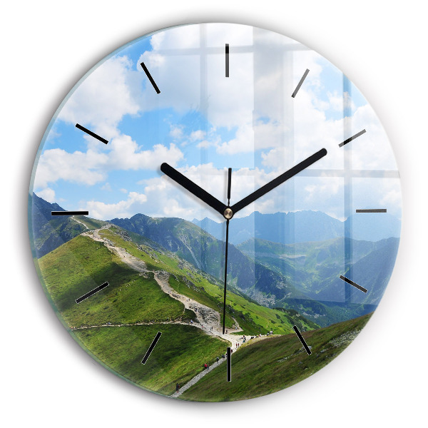 Ceas rotund de perete din sticlă Kasprowy Wierch Zakopane