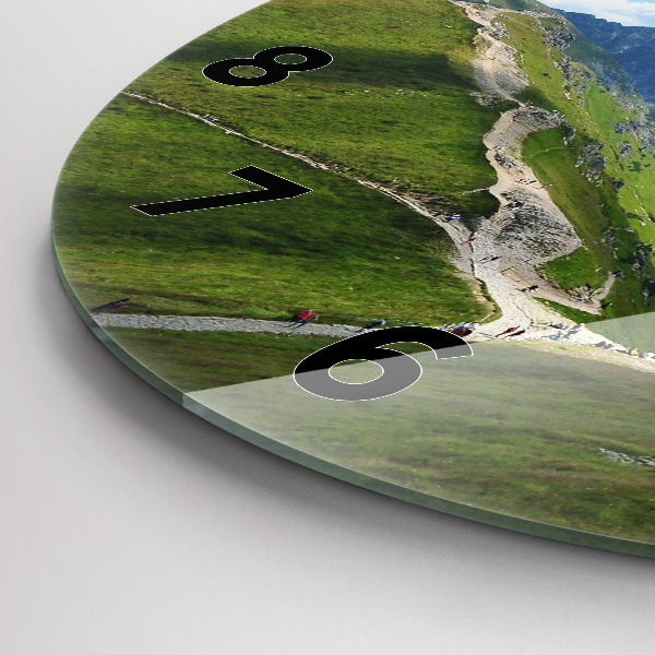 Ceas rotund de perete din sticlă Kasprowy Wierch Zakopane
