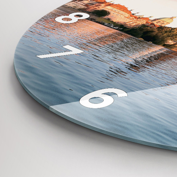 Ceas rotund de perete din sticlă Podul Carol din Praga