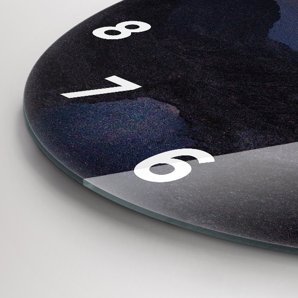 Ceas rotund de perete din sticlă Munții la apus