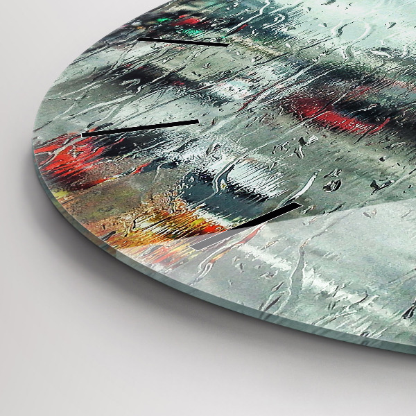 Ceas rotund de perete din sticlă Londra ploioasă