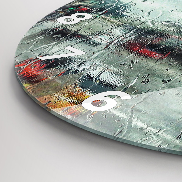 Ceas rotund de perete din sticlă Londra ploioasă