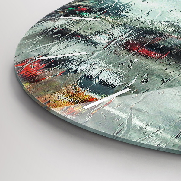 Ceas rotund de perete din sticlă Londra ploioasă