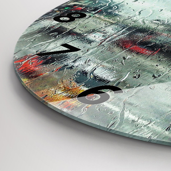 Ceas rotund de perete din sticlă Londra ploioasă