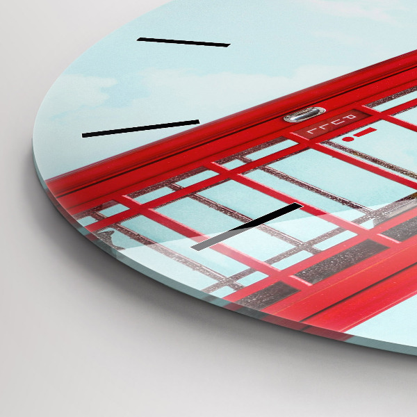 Ceas rotund de perete din sticlă Telefon public