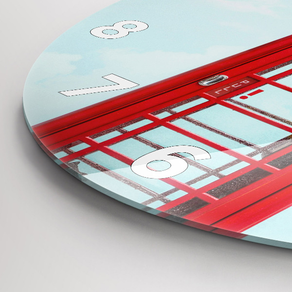 Ceas rotund de perete din sticlă Telefon public