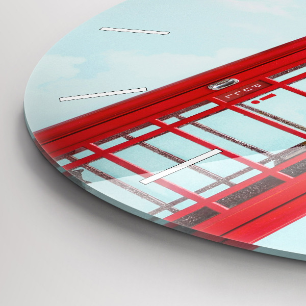 Ceas rotund de perete din sticlă Telefon public