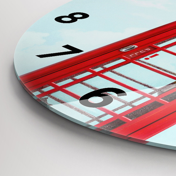 Ceas rotund de perete din sticlă Telefon public