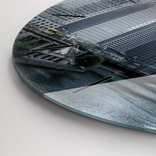 Ceas rotund de perete din sticlă Panorama orasului