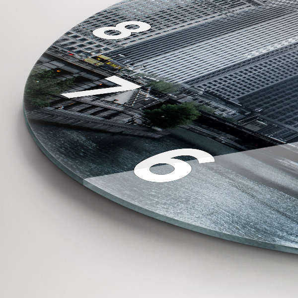 Ceas rotund de perete din sticlă Panorama orasului