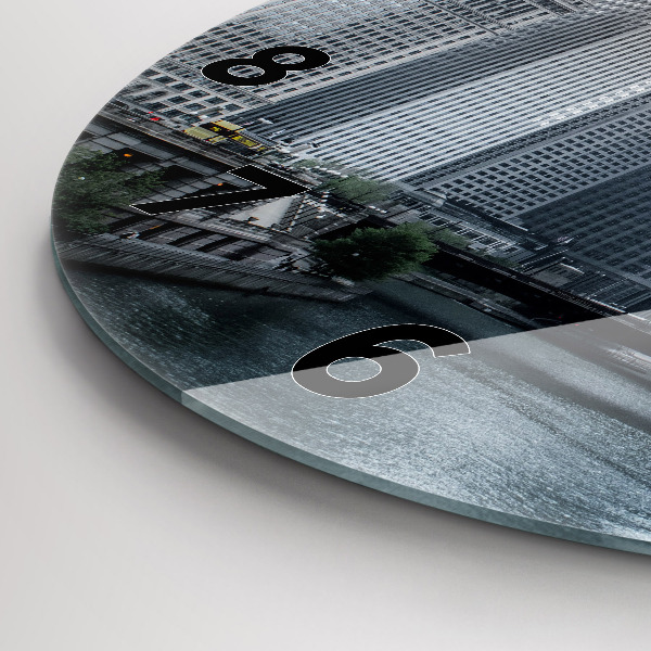 Ceas rotund de perete din sticlă Panorama orasului