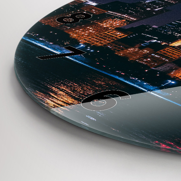 Ceas rotund de perete din sticlă Peisajul urban din Chicago