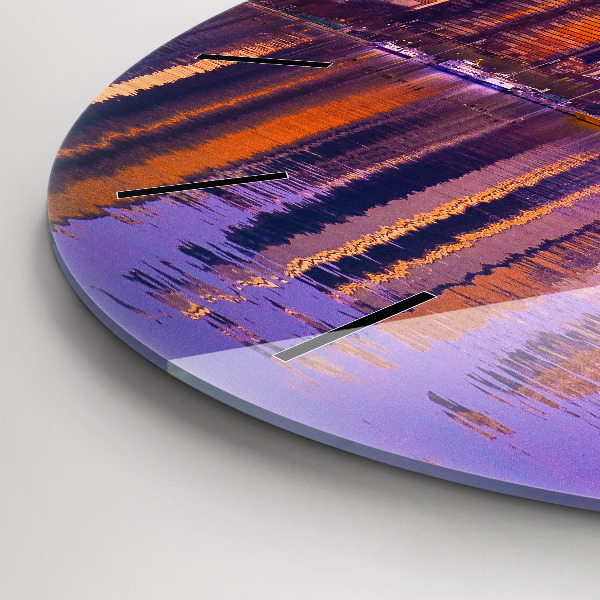 Ceas rotund de perete din sticlă Vedere asupra zgârie-norilor din SUA