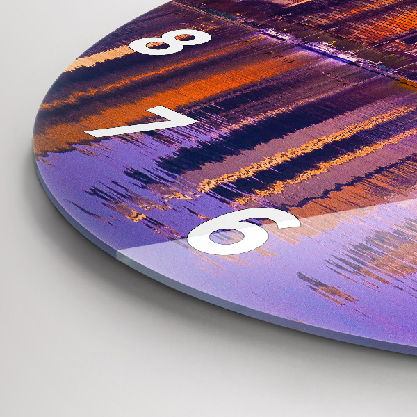 Ceas rotund de perete din sticlă Vedere asupra zgârie-norilor din SUA