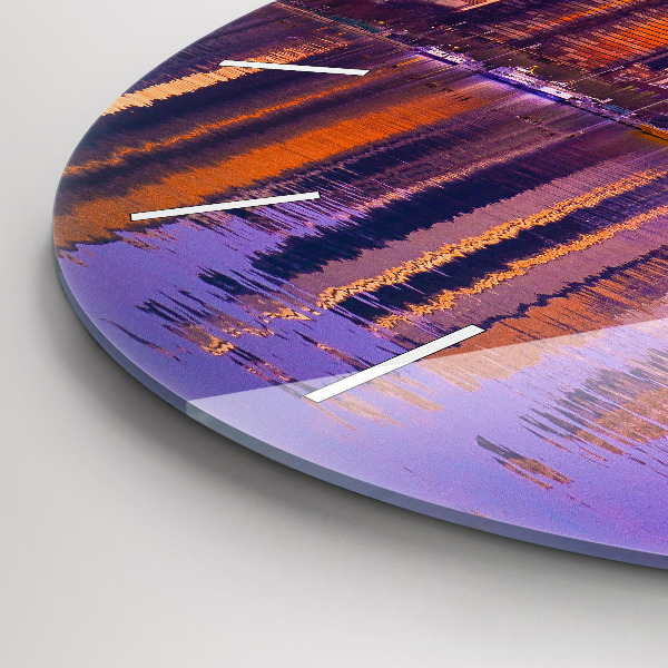 Ceas rotund de perete din sticlă Vedere asupra zgârie-norilor din SUA