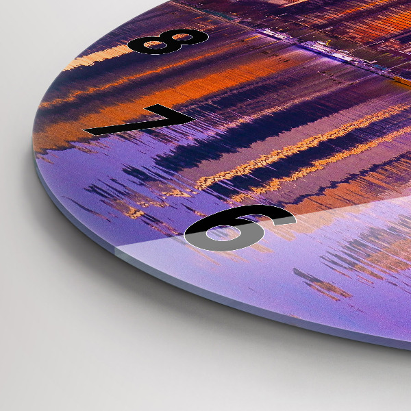 Ceas rotund de perete din sticlă Vedere asupra zgârie-norilor din SUA