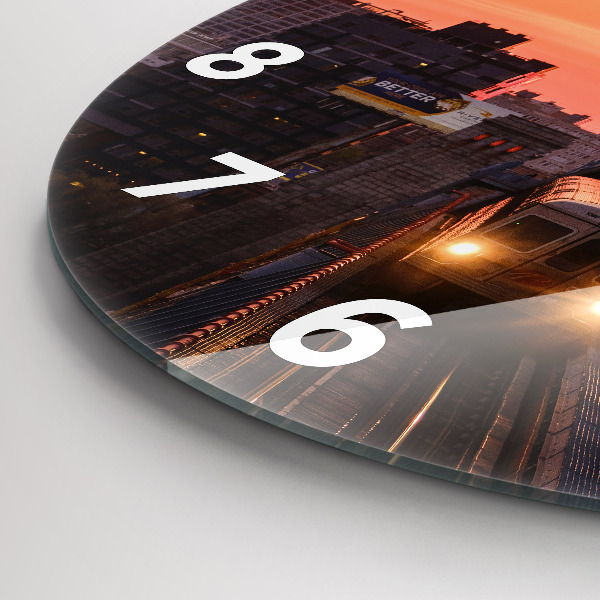 Ceas rotund de perete din sticlă Podul Benjamin Franklin