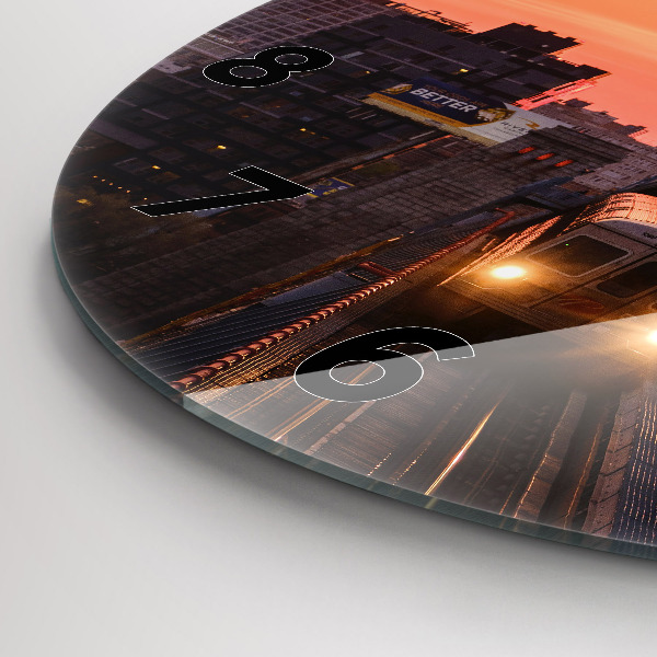 Ceas rotund de perete din sticlă Podul Benjamin Franklin