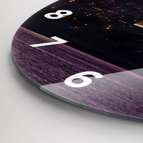 Ceas rotund de perete din sticlă Orizontul orașului Philadelphia