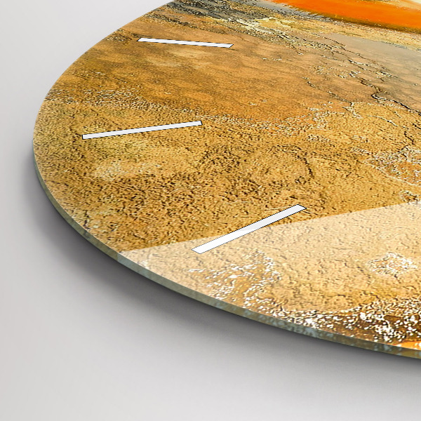 Ceas rotund de perete din sticlă Lac cu Munți