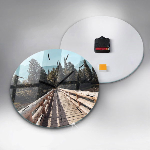 Ceas rotund de perete din sticlă Munții din Yellowstone