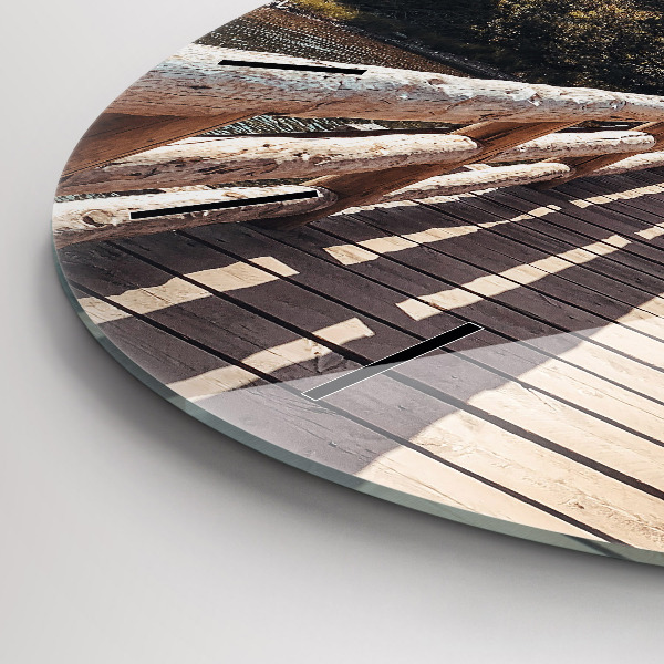 Ceas rotund de perete din sticlă Munții din Yellowstone