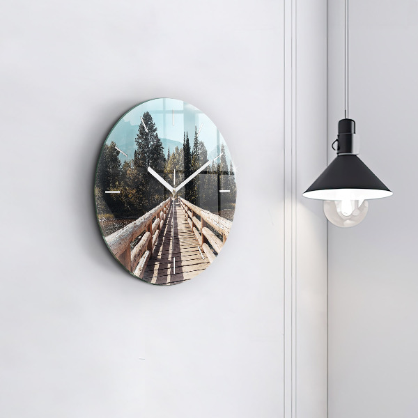 Ceas rotund de perete din sticlă Munții din Yellowstone