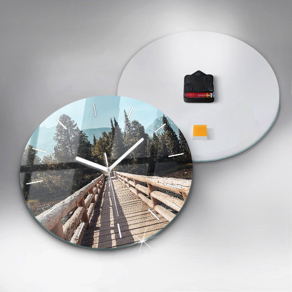 Ceas rotund de perete din sticlă Munții din Yellowstone