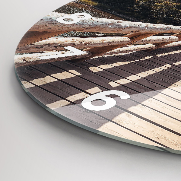 Ceas rotund de perete din sticlă Munții din Yellowstone