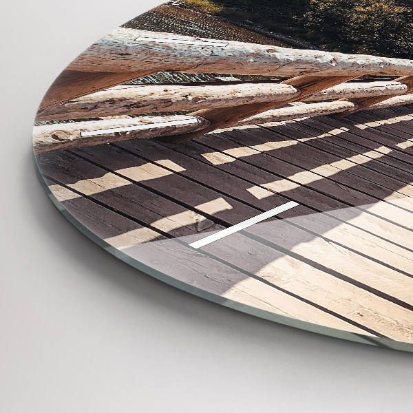 Ceas rotund de perete din sticlă Munții din Yellowstone