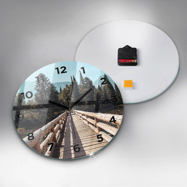 Ceas rotund de perete din sticlă Munții din Yellowstone