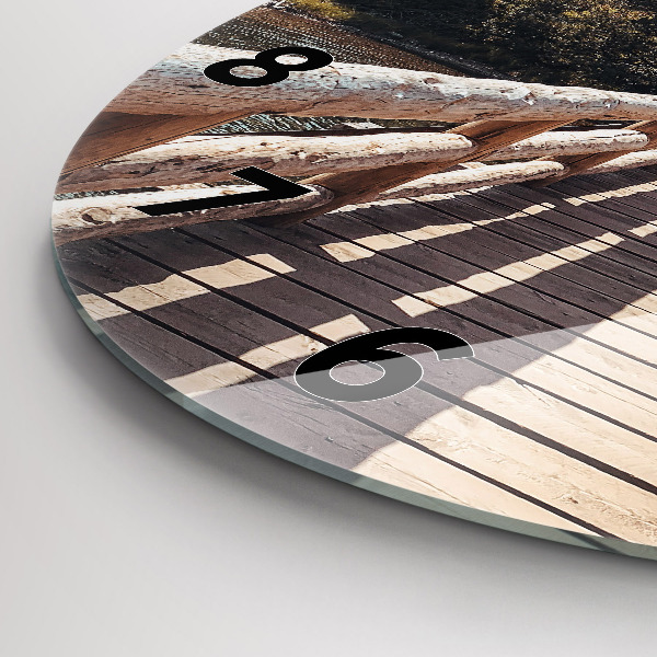 Ceas rotund de perete din sticlă Munții din Yellowstone